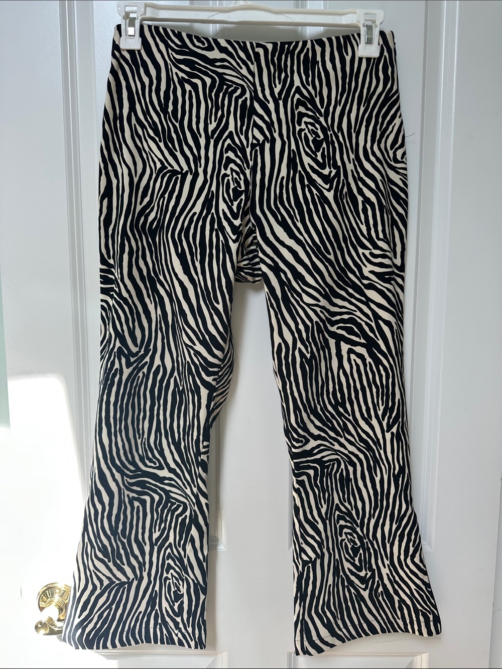 Urban Outfitters Black & White Zebra-Print Boot Cut Pants